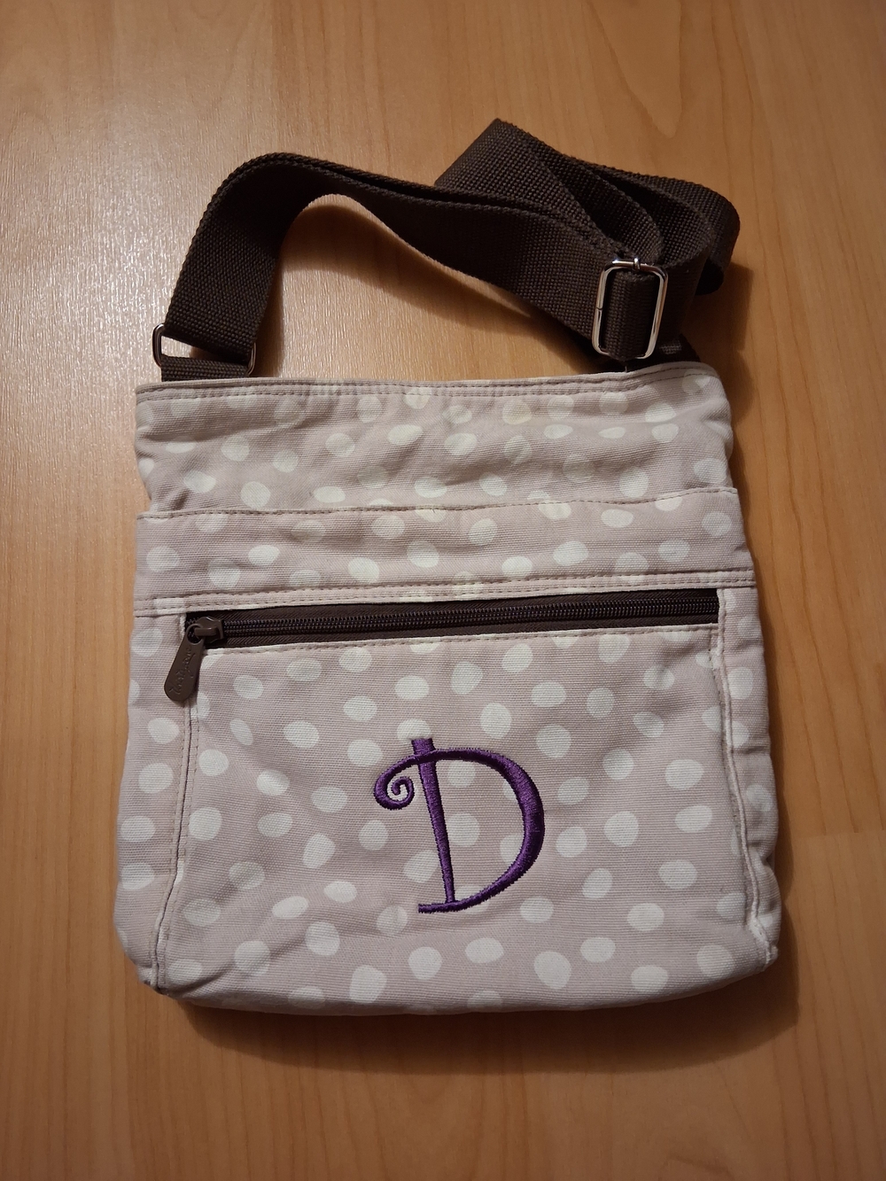 Thirty-One Polka Dot Crossbody Bag with Monogram D